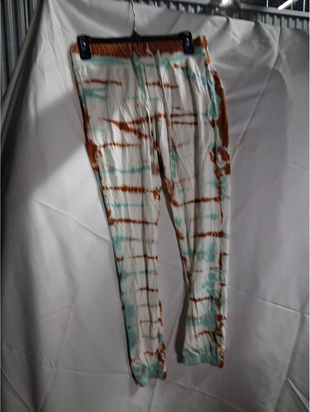 Young Fabulous & Broke Tie Dye Jogger Pants Women DS White Brown Aqua Lounge M2